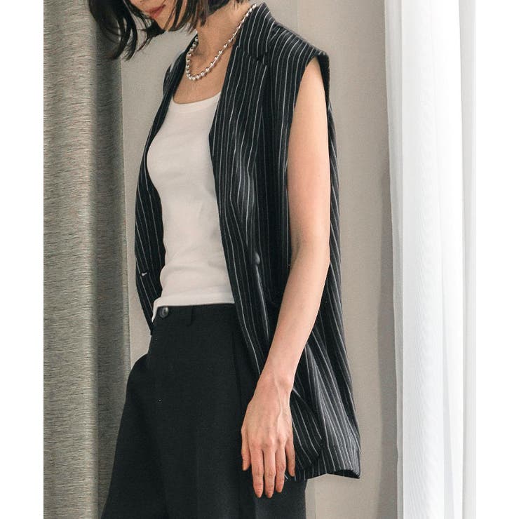 スクエアカットリブニットタンクトップ 春 夏 秋 | aquagarage | 詳細画像8 