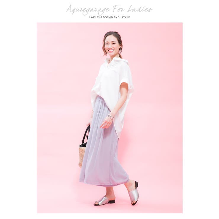 ワイドレザーローヒールサンダル レディース ブラック | aquagarage | 詳細画像11 