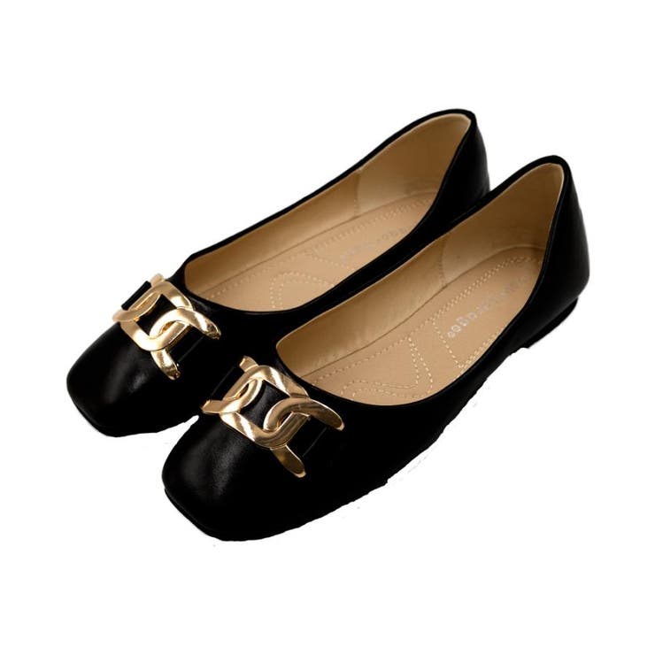 ブラック | 歩きやすさと美しさを兼ね備えたビット付きローヒールパンプス | aquagarage