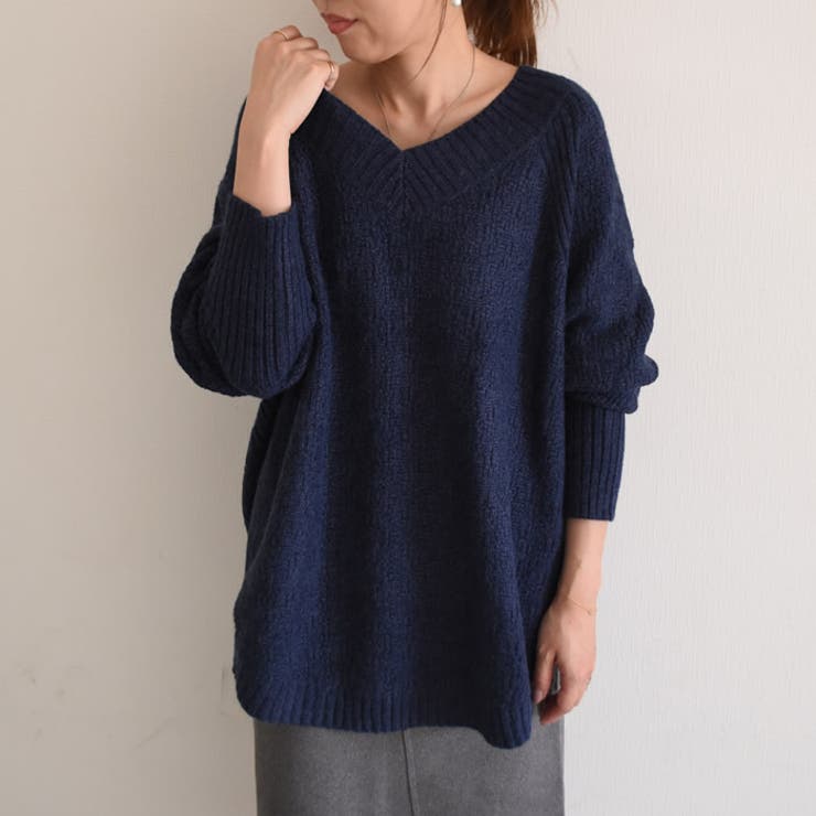 TWINS FLORENCE】VNECK KNIT V/N Oversize | fitwellbathfitting.com