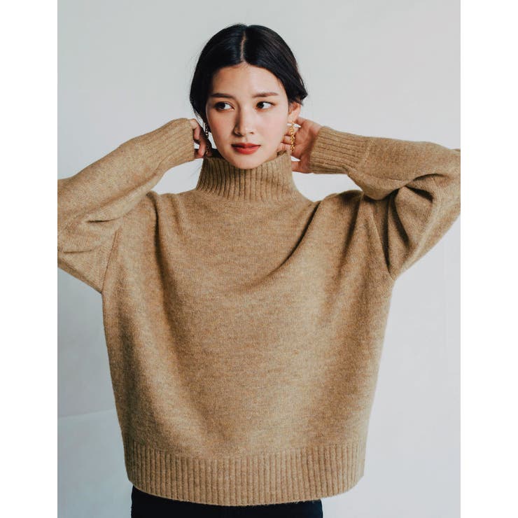 ふわふわの質感でチクチクしない！ボトルネックボリューム袖ニット | aquagarage | 詳細画像10 