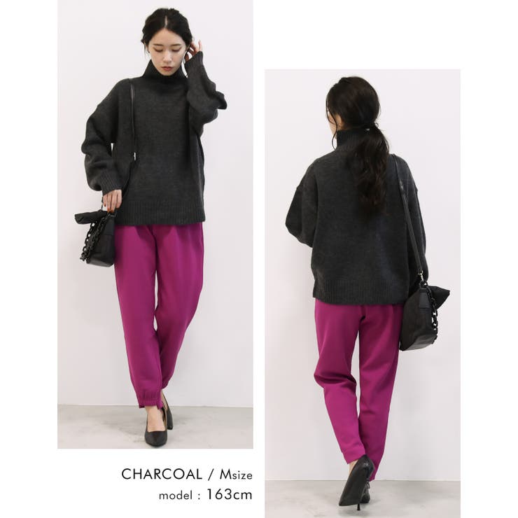 ふわふわの質感でチクチクしない！ボトルネックボリューム袖ニット | aquagarage | 詳細画像16 