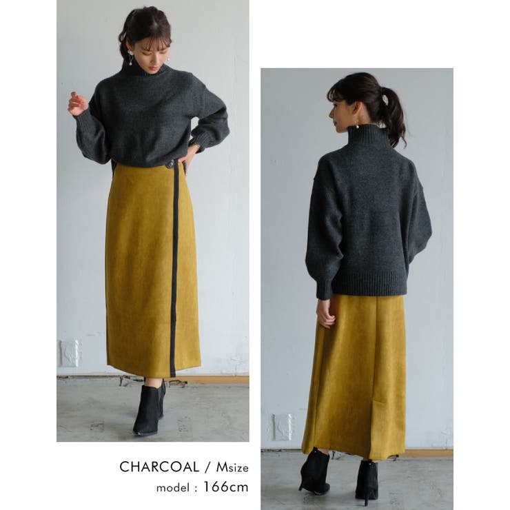 ふわふわの質感でチクチクしない！ボトルネックボリューム袖ニット | aquagarage | 詳細画像19 