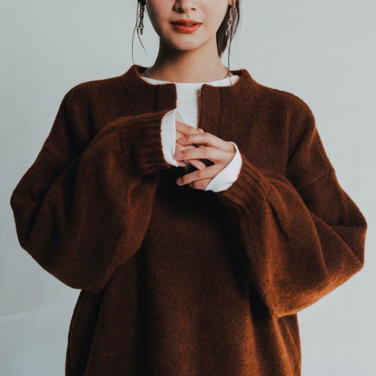 ゆるシルエットキーネックニット | aquagarage | 詳細画像10 