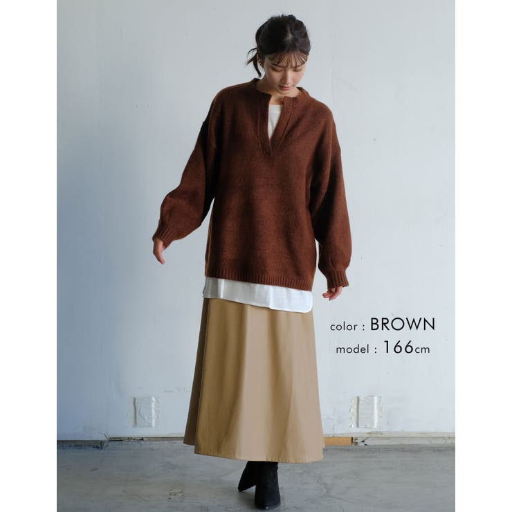 ゆるシルエットキーネックニット | aquagarage | 詳細画像23 