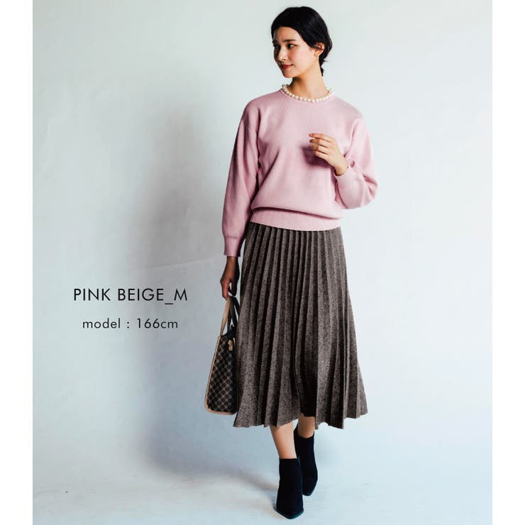 クルーネックに大ぶりのパールを施した上品なニットトップス | aquagarage | 詳細画像10 