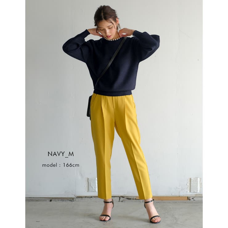 クルーネックに大ぶりのパールを施した上品なニットトップス | aquagarage | 詳細画像19 