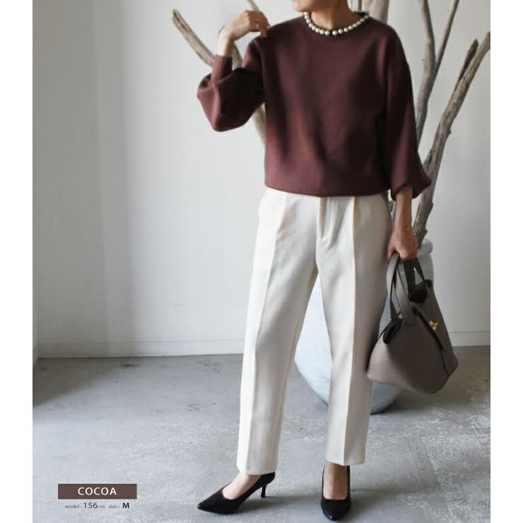 クルーネックに大ぶりのパールを施した上品なニットトップス | aquagarage | 詳細画像23 