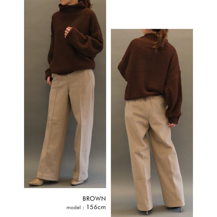 着るだけで旬コーデ見えする優秀アイテム! ハイネックチャンキーニット | aquagarage | 詳細画像10 