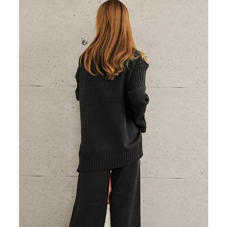 単品使いOKで着回し力抜群！タートルネックニットセットアップ[品番