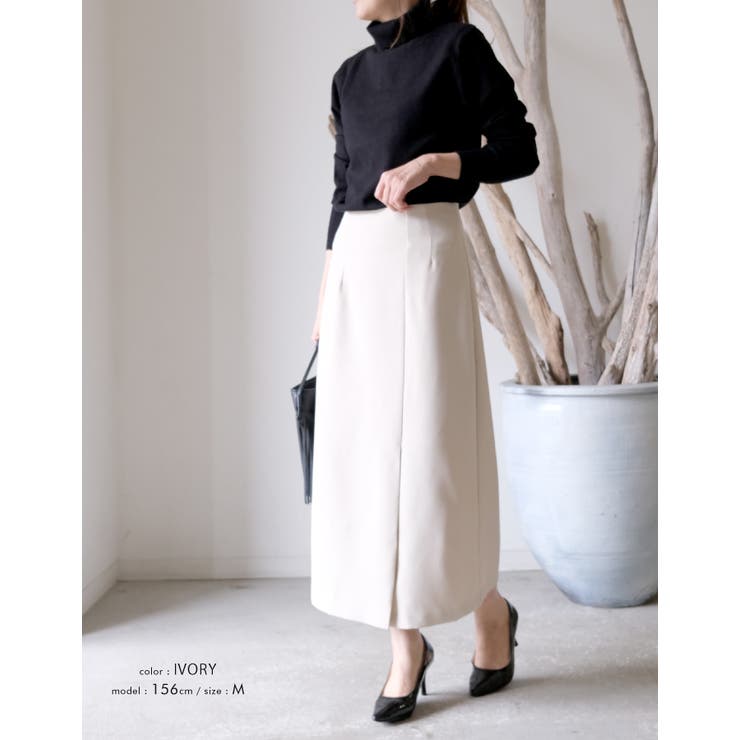 女性らしいムードが感じられる！フロントスリットHラインスカート | aquagarage | 詳細画像21 