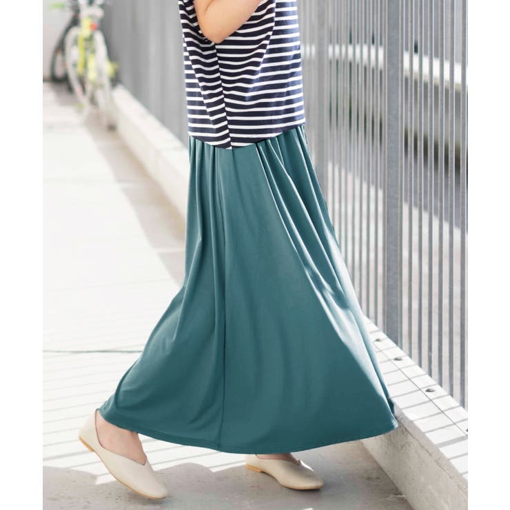 暑い季節も快適！ロングorマキシから選べるたっぷりフレアの接触冷感