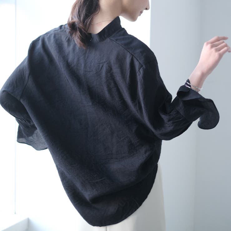 オフィスにも普段にも使える！スリットバンドカラーブラウス | aquagarage | 詳細画像6 