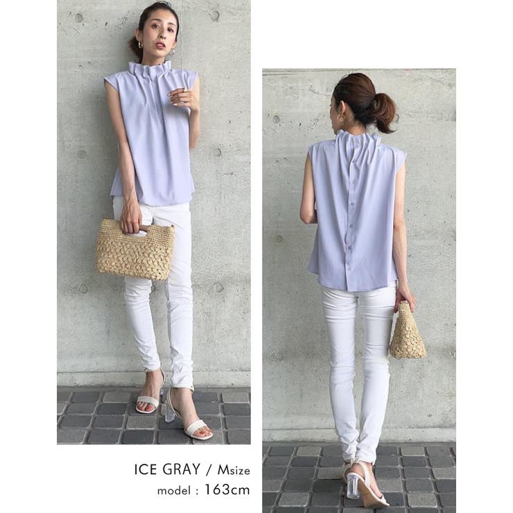 1枚着るだけでコーデが華やかに！フリルネックブラウス オフィスカジュアル | aquagarage | 詳細画像18 