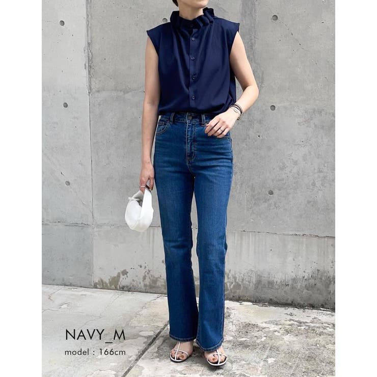 1枚着るだけでコーデが華やかに！フリルネックブラウス オフィスカジュアル | aquagarage | 詳細画像20 