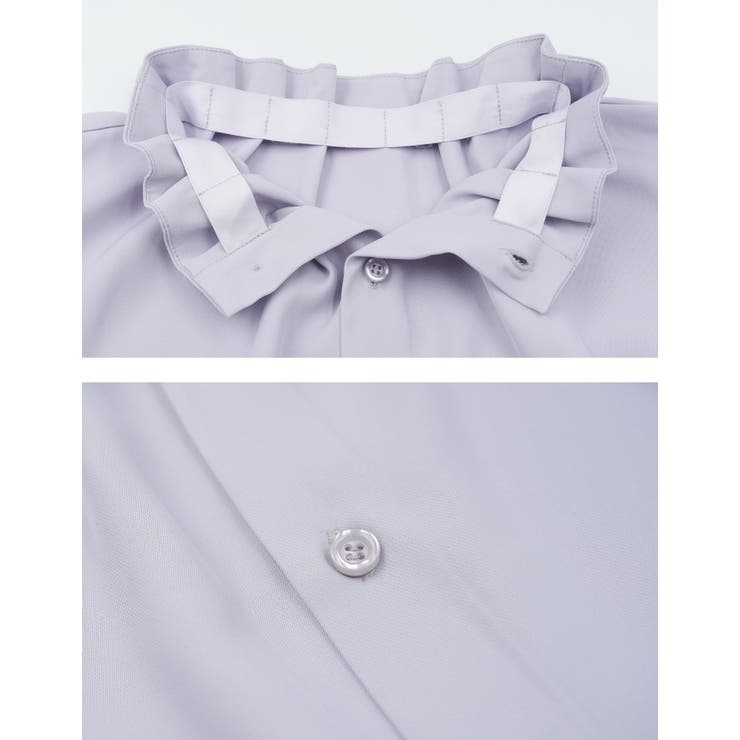 1枚着るだけでコーデが華やかに！フリルネックブラウス オフィスカジュアル | aquagarage | 詳細画像7 