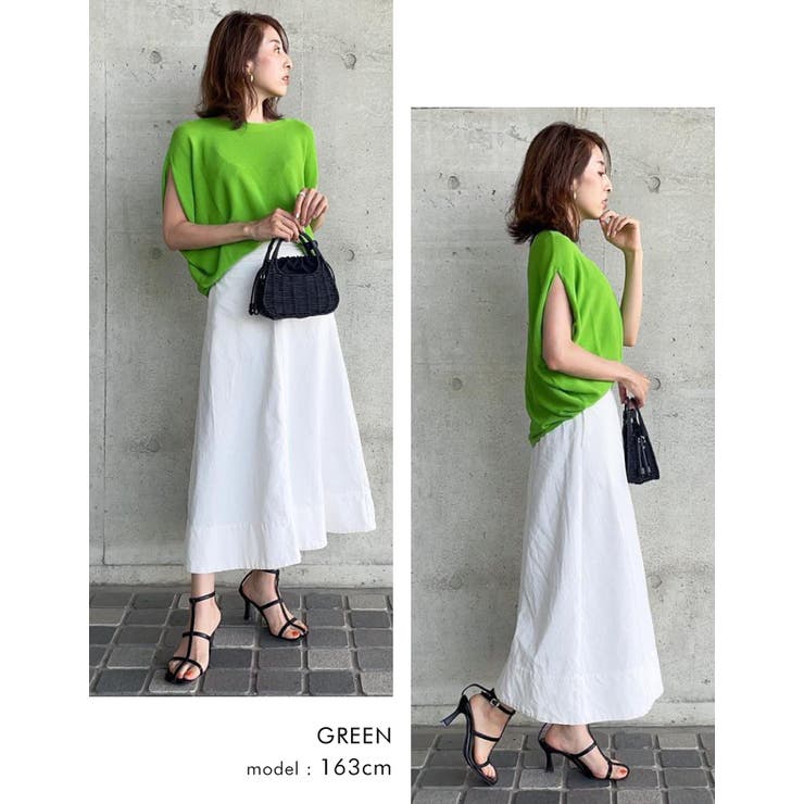 すっきり美ラインでサラッと快適！ドルマンスリーブサマーニットトップス | aquagarage | 詳細画像12 