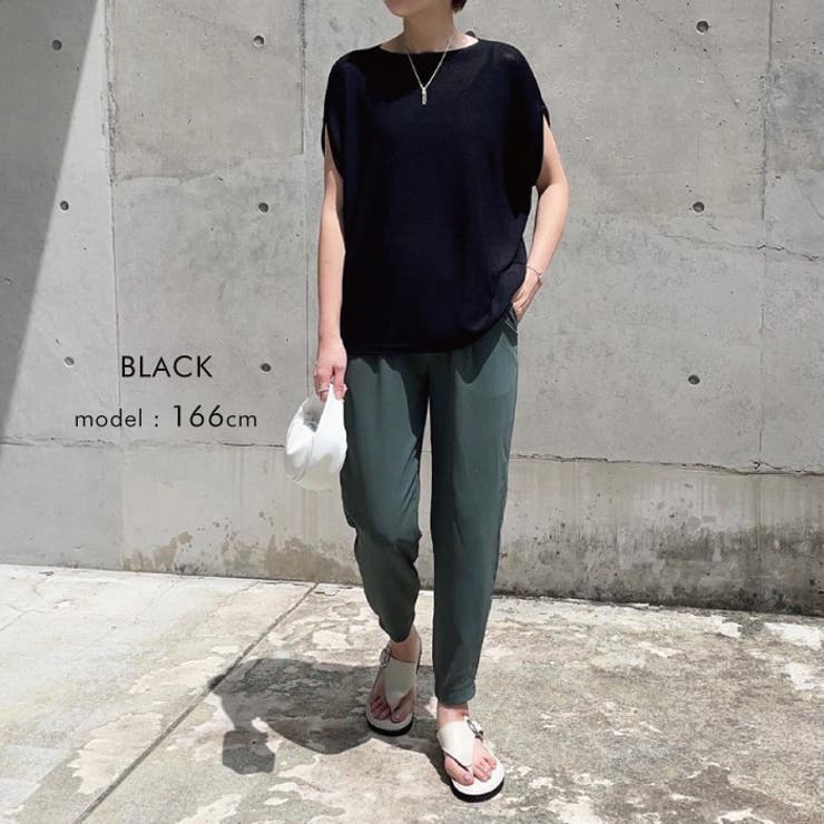 すっきり美ラインでサラッと快適！ドルマンスリーブサマーニットトップス | aquagarage | 詳細画像14 