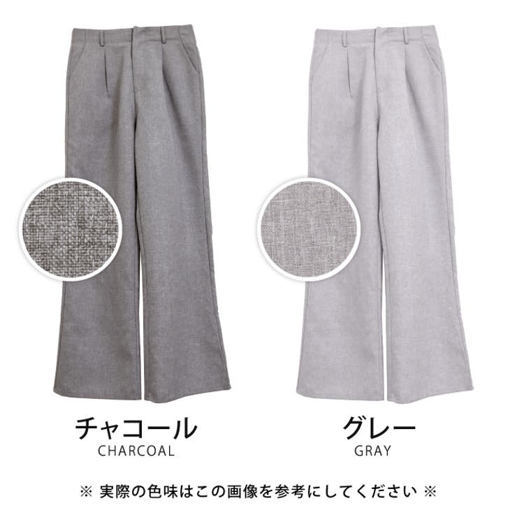 柔らかな風合いで着心地抜群なリネン調セミフレアスラックス | aquagarage | 詳細画像3 