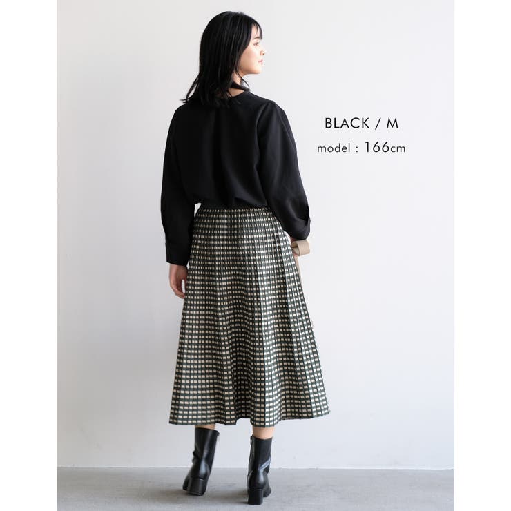 ネックレスいらずの華やかなデザイン♪パール付きキーネックブラウス オフィスカジュ… | aquagarage | 詳細画像15 