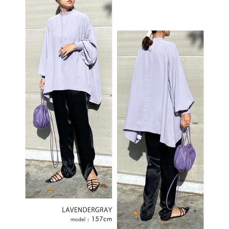 一枚で華やかな印象によ オーバーサイズドレープブラウス | aquagarage | 詳細画像17 