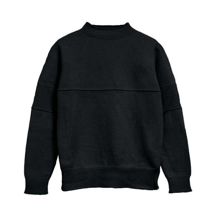 ブラック | 表情豊かな切り替えデザイン♪ハイネック切り替えニット | aquagarage