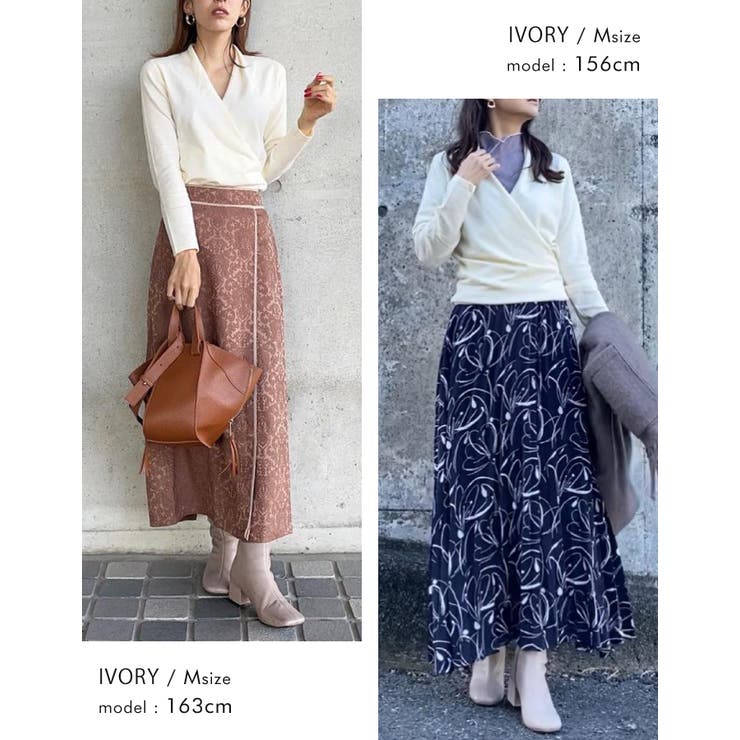 さっと着られて他と差がつく♪カシュクールニットトップス | aquagarage | 詳細画像12 