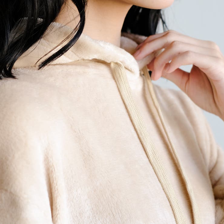 ふんわり気持ちいいボア素材！2丈から選べるゆるシルエットボアパーカー | aquagarage | 詳細画像10 