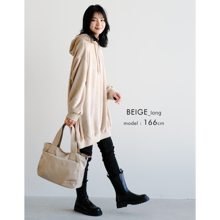 ふんわり気持ちいいボア素材！2丈から選べるゆるシルエットボアパーカー | aquagarage | 詳細画像14 