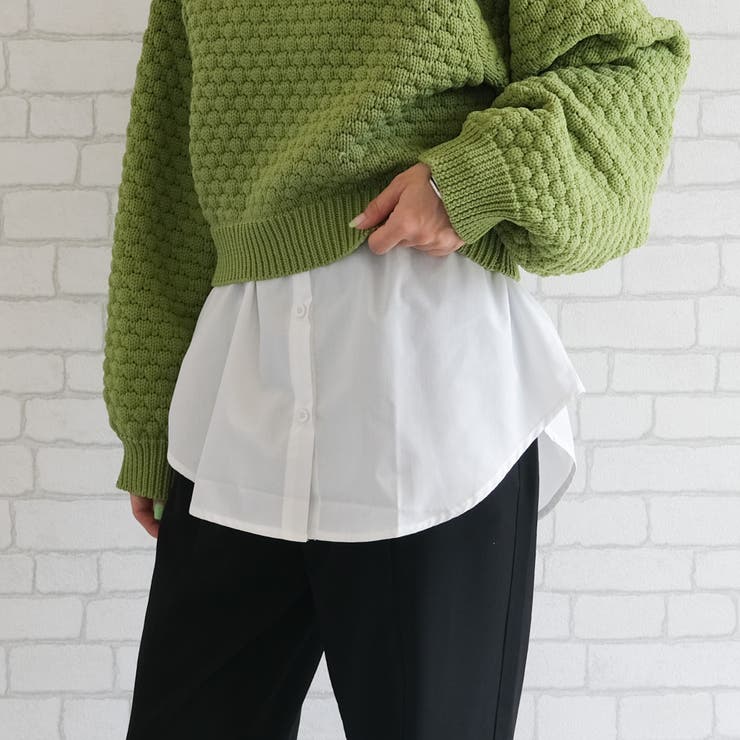 シャツホワイト | オシャレ見せが叶う♪選べる裾付きトップス | aquagarage