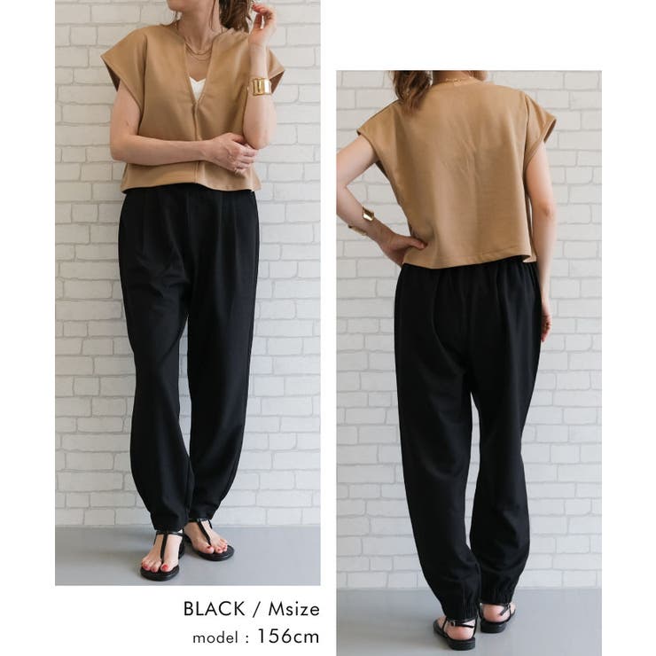 どんなトップスとも合わせやすい！タック入りジョガーパンツ | aquagarage | 詳細画像6 