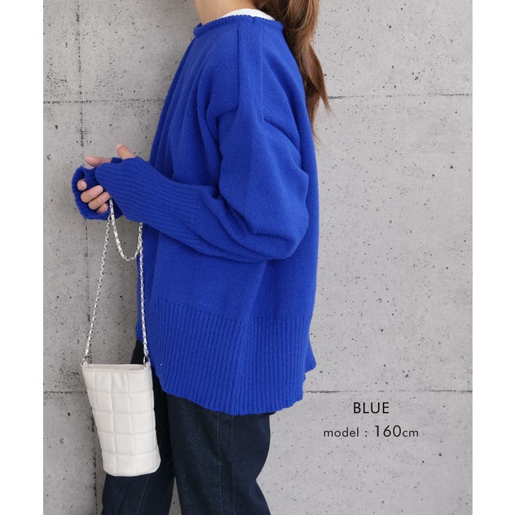 手元まで防寒！アームウォーマー風ボートネックニット | aquagarage | 詳細画像13 