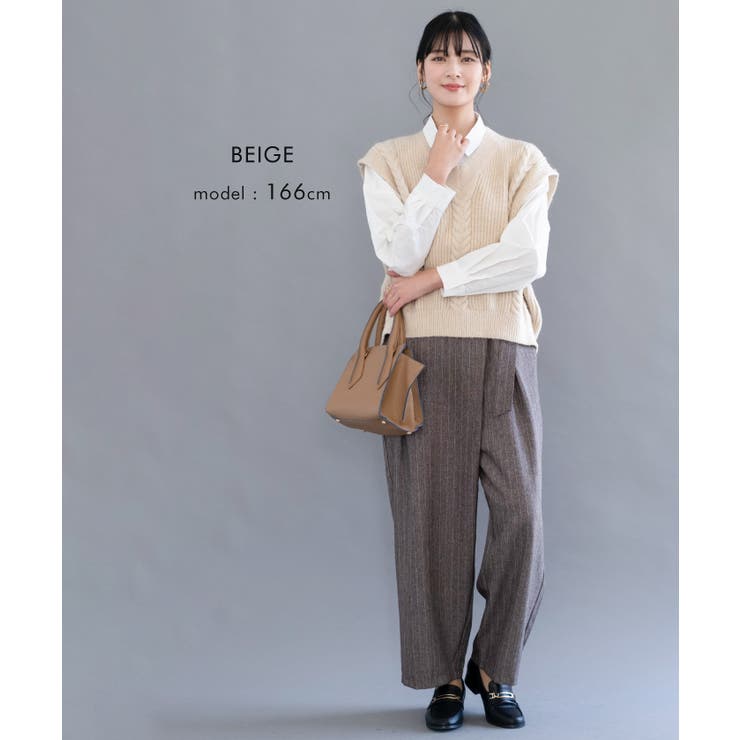 立体感のあるケーブル編みが大人可愛いニットベスト | aquagarage | 詳細画像9 