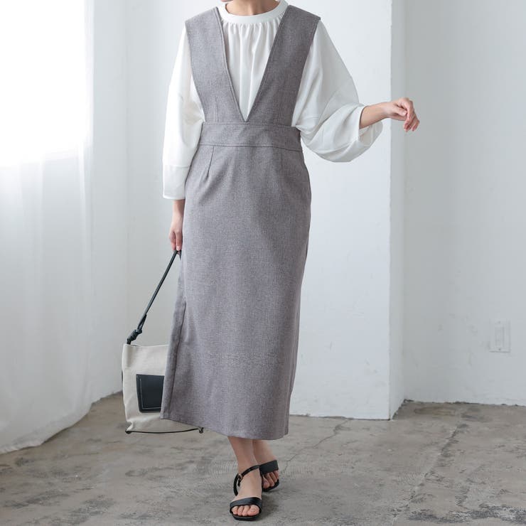 グレー | 2WAYで着れる大人シルエットのジャンパースカート | aquagarage