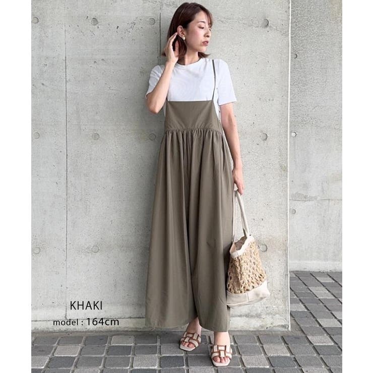 ゆったりとしたシルエットで体型カバーができるロングサロペット | aquagarage | 詳細画像12 