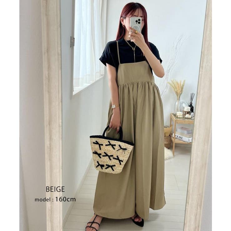 ゆったりとしたシルエットで体型カバーができるロングサロペット | aquagarage | 詳細画像13 