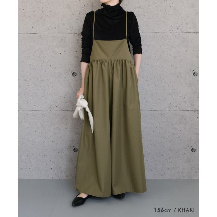 ゆったりとしたシルエットで体型カバーができるロングサロペット | aquagarage | 詳細画像15 