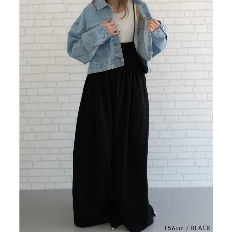 ゆったりとしたシルエットで体型カバーができるロングサロペット | aquagarage | 詳細画像17 