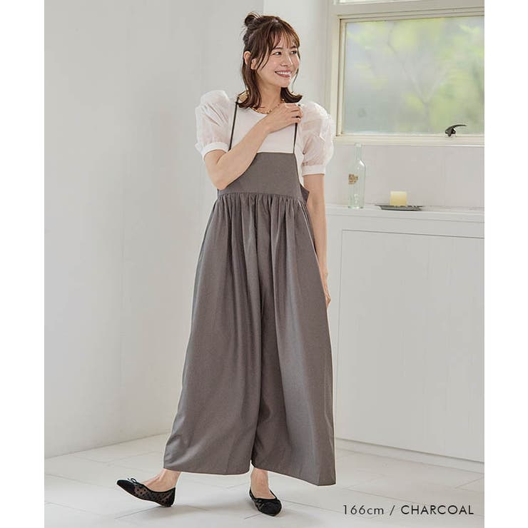 ゆったりとしたシルエットで体型カバーができるロングサロペット | aquagarage | 詳細画像6 