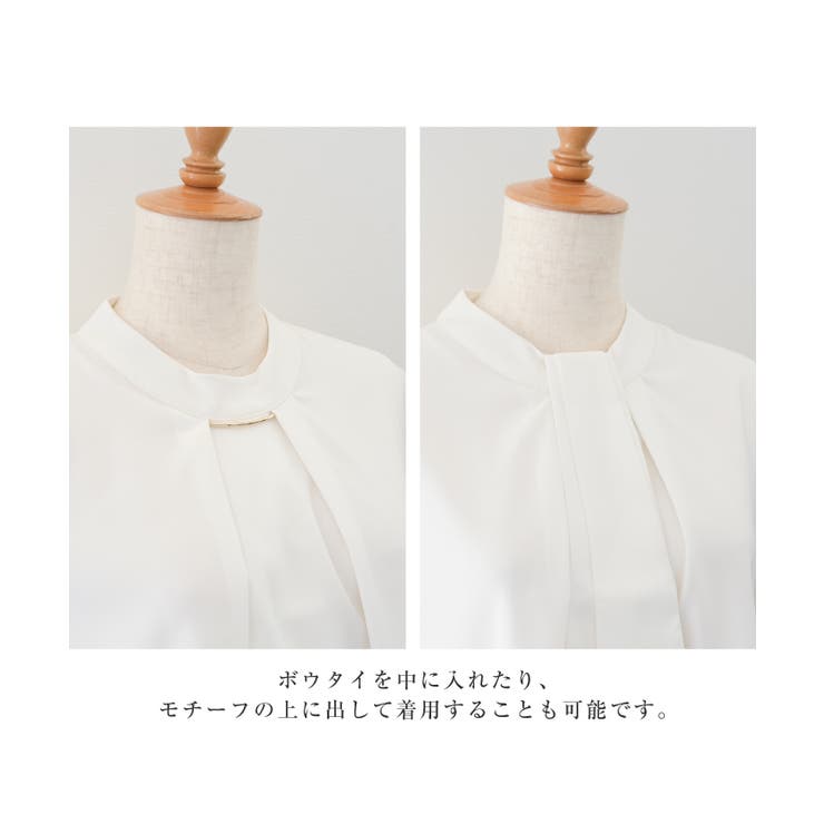 上品な印象のチャーム付きボウタイブラウス | aquagarage | 詳細画像7 