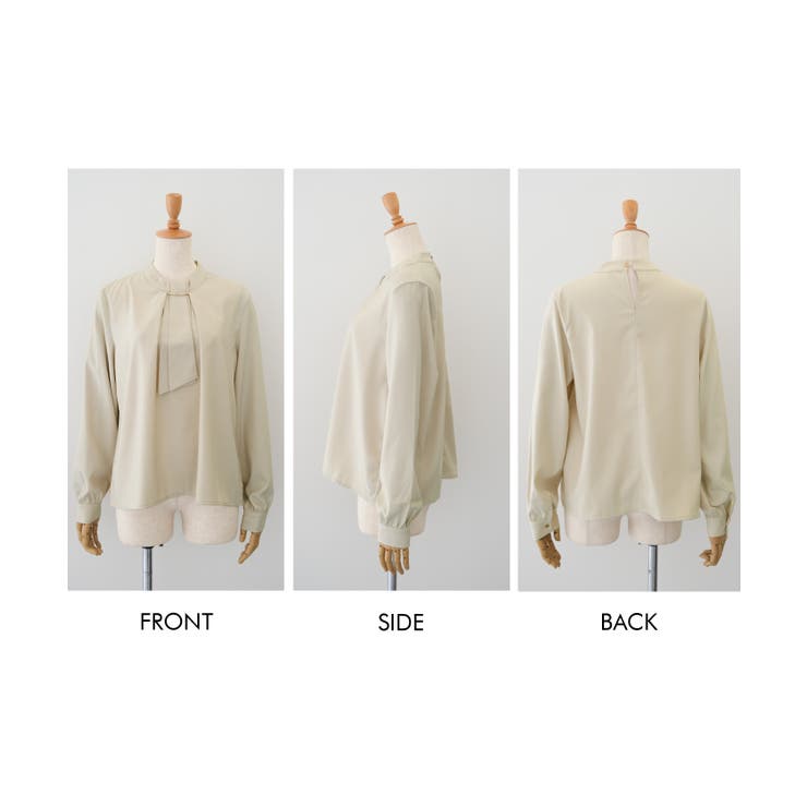 上品な印象のチャーム付きボウタイブラウス | aquagarage | 詳細画像8 