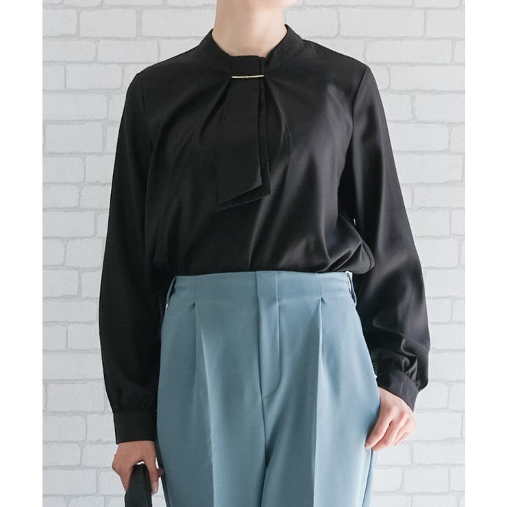 上品な印象のチャーム付きボウタイブラウス | aquagarage | 詳細画像9 