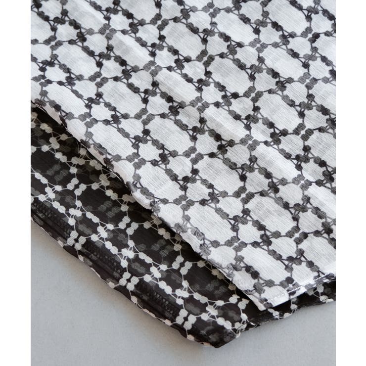 高級感ある総柄長袖ボウタイブラウス | aquagarage | 詳細画像3 