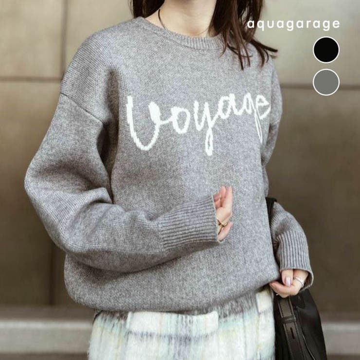 ロゴニットトップス レディース  春 秋 冬 | aquagarage | 詳細画像1 