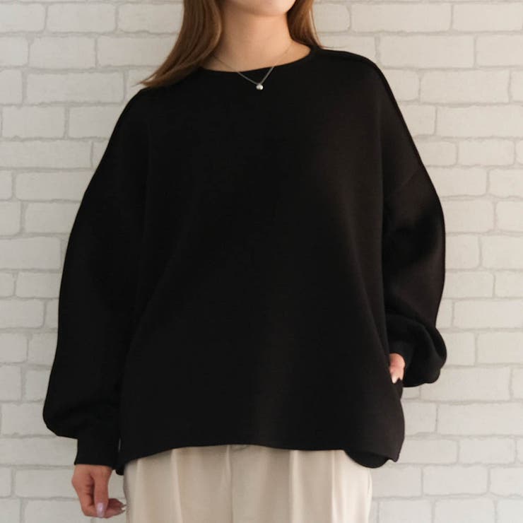 ブラック | ボリュームスリーブデザイントップス レディース  秋 冬 | aquagarage