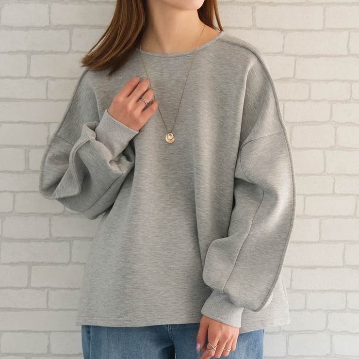 グレー | ボリュームスリーブデザイントップス レディース  秋 冬 | aquagarage