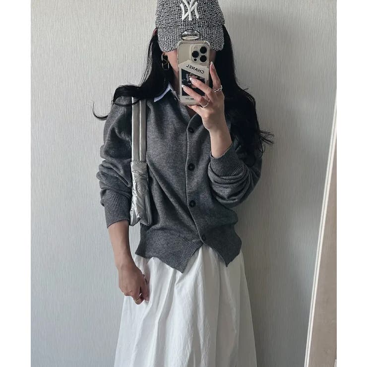 切替フェイクレイヤードカーディガン 襟付きカーディガン | aquagarage | 詳細画像11 