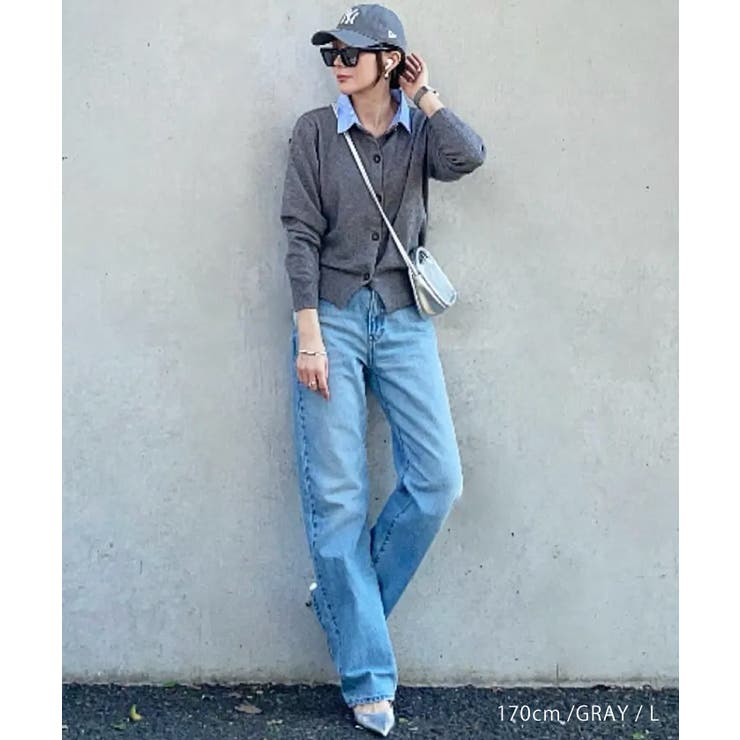 切替フェイクレイヤードカーディガン 襟付きカーディガン | aquagarage | 詳細画像12 