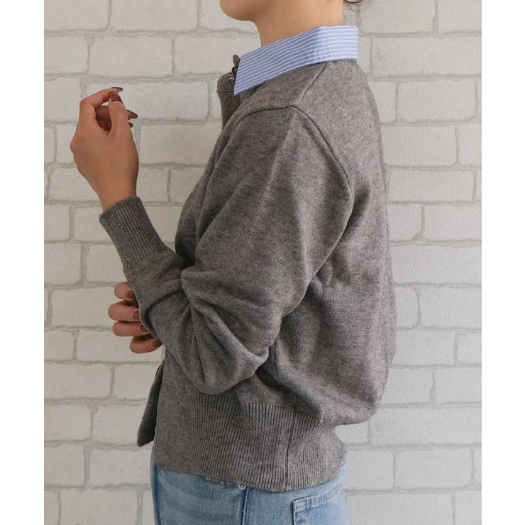 切替フェイクレイヤードカーディガン 襟付きカーディガン | aquagarage | 詳細画像16 