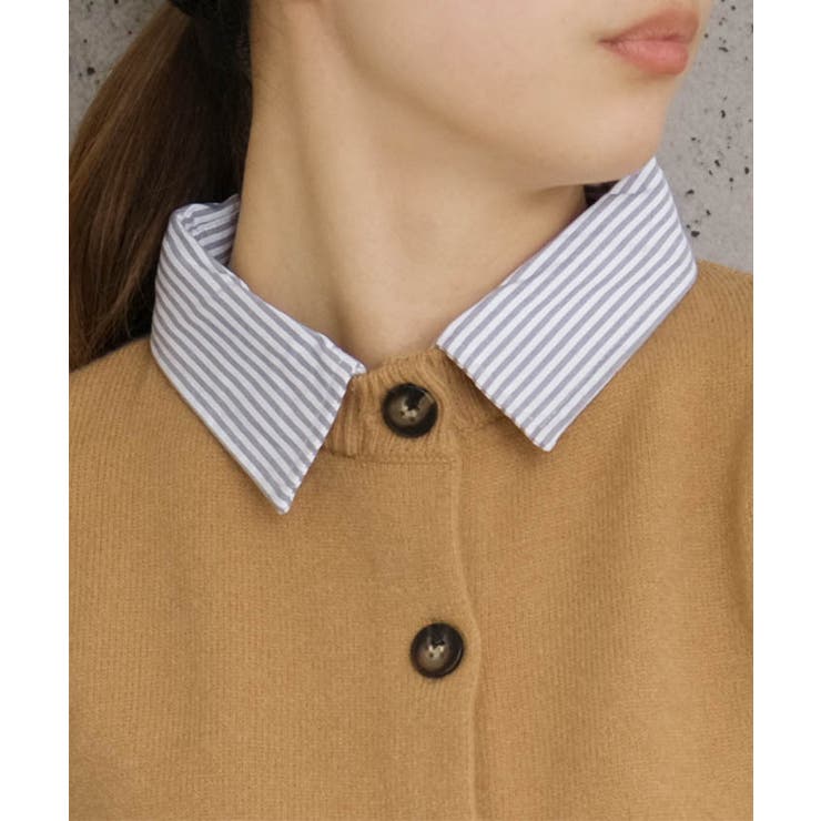 切替フェイクレイヤードカーディガン 襟付きカーディガン | aquagarage | 詳細画像23 